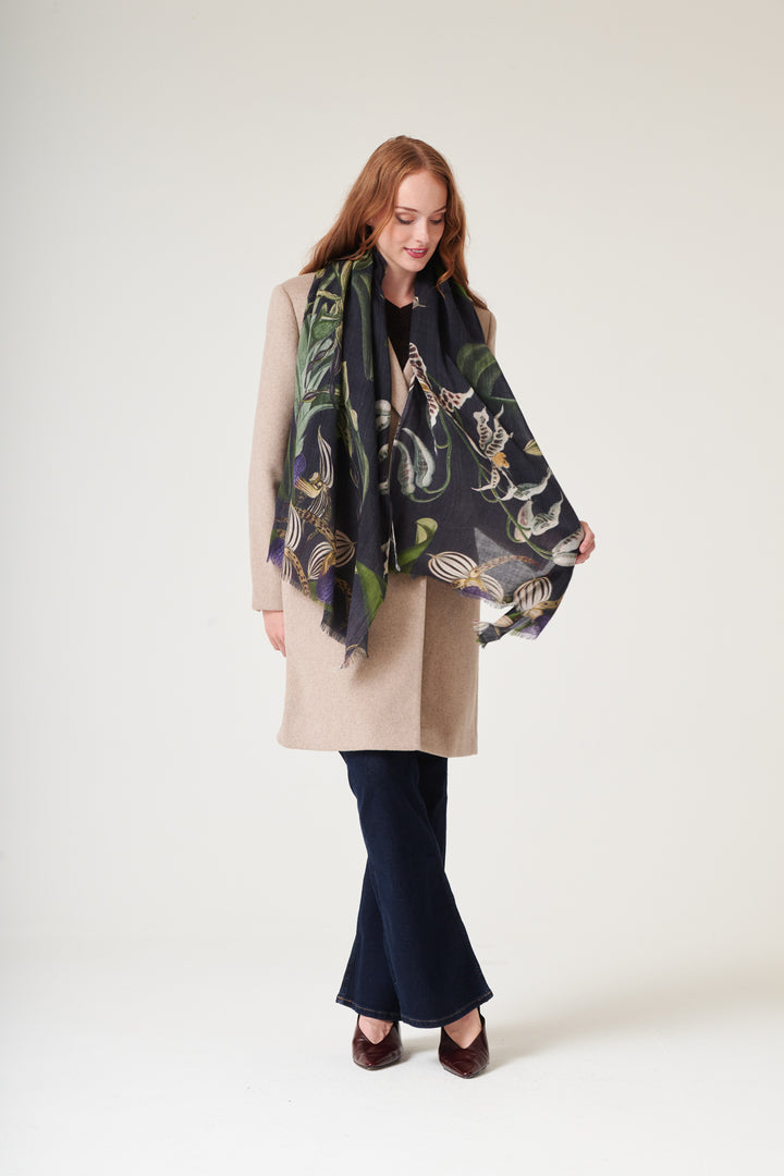 Orchid Black Scarf