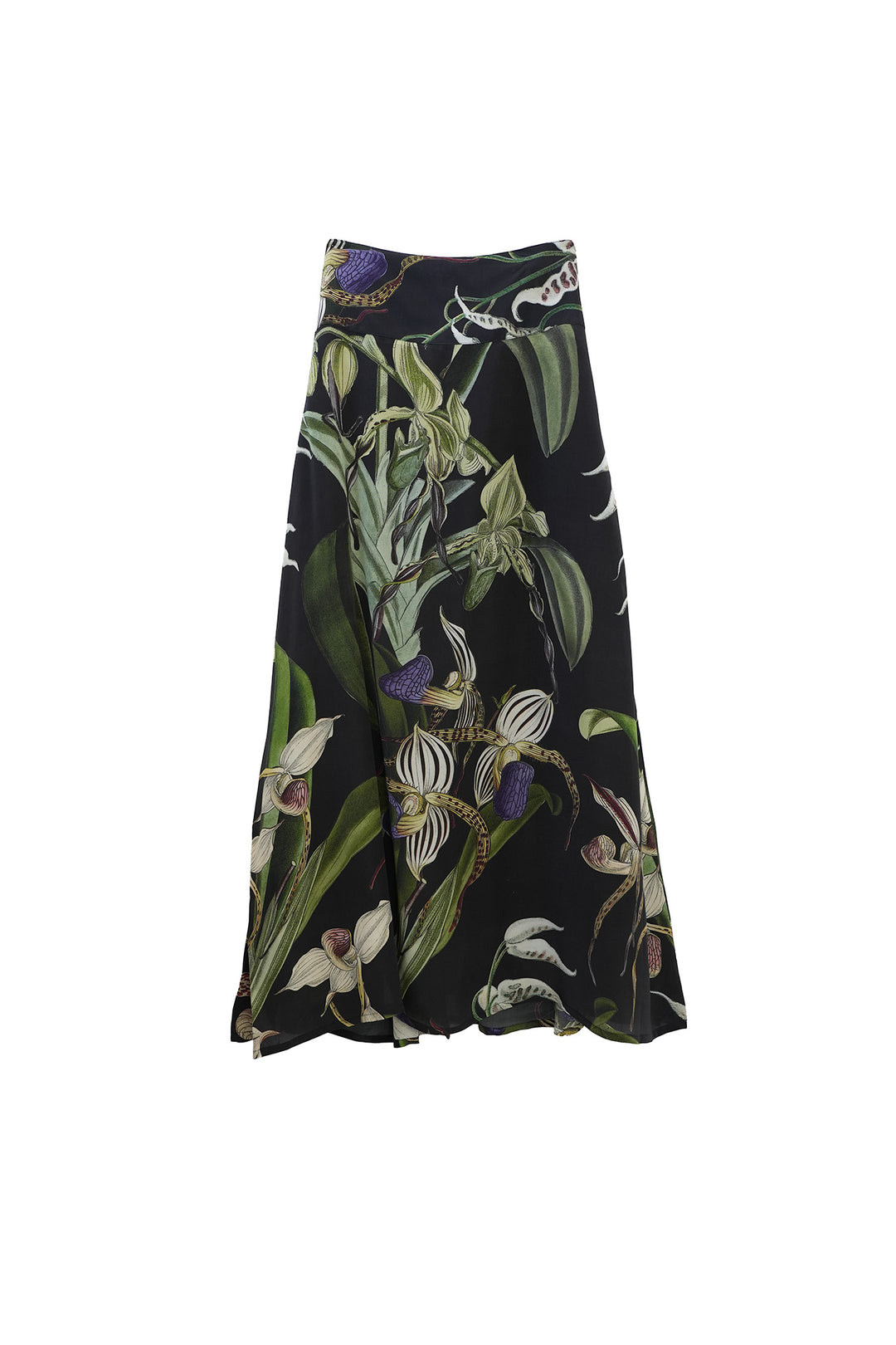 Orchid Black A-line Maxi Skirt