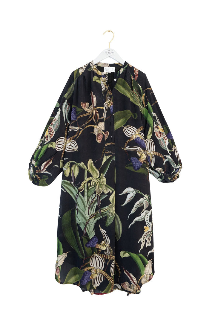 Orchid Black Crepe Darcy Dress