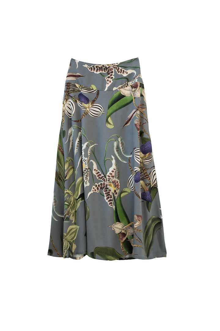 Orchid Grey A-line Maxi Skirt