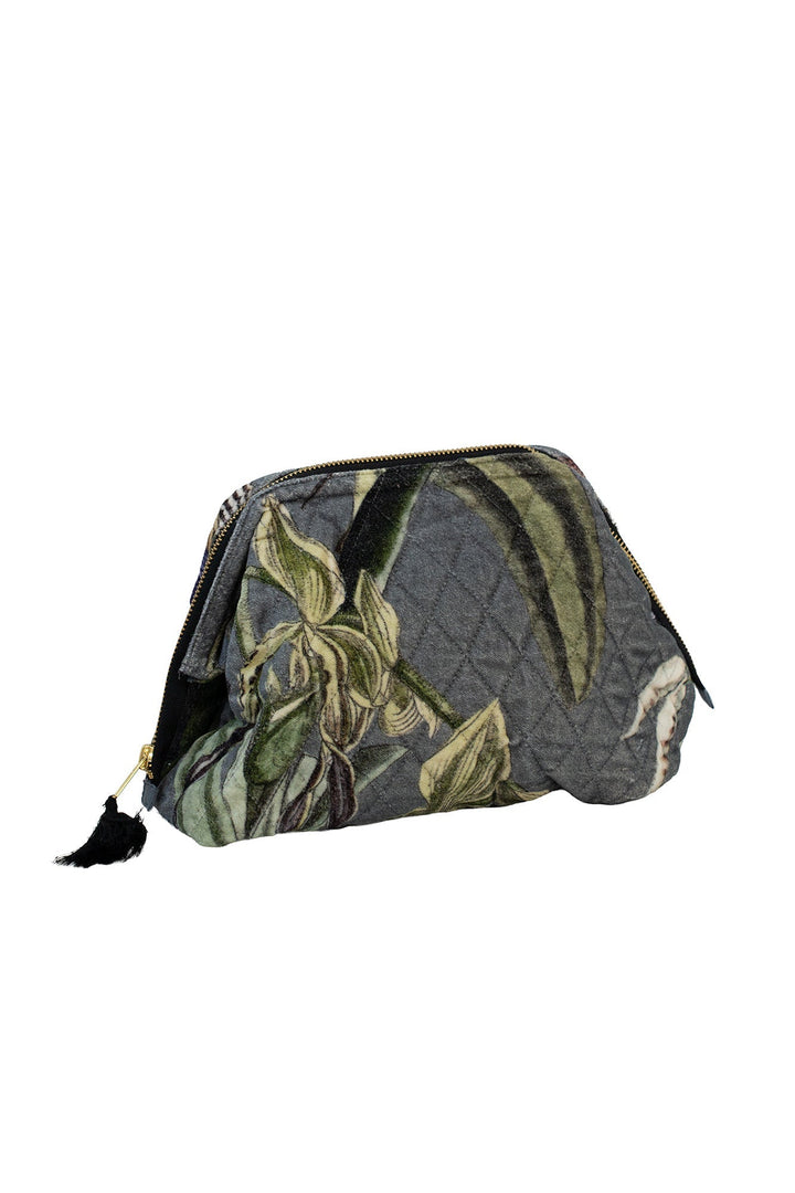 Orchid Grey Velvet Pouch