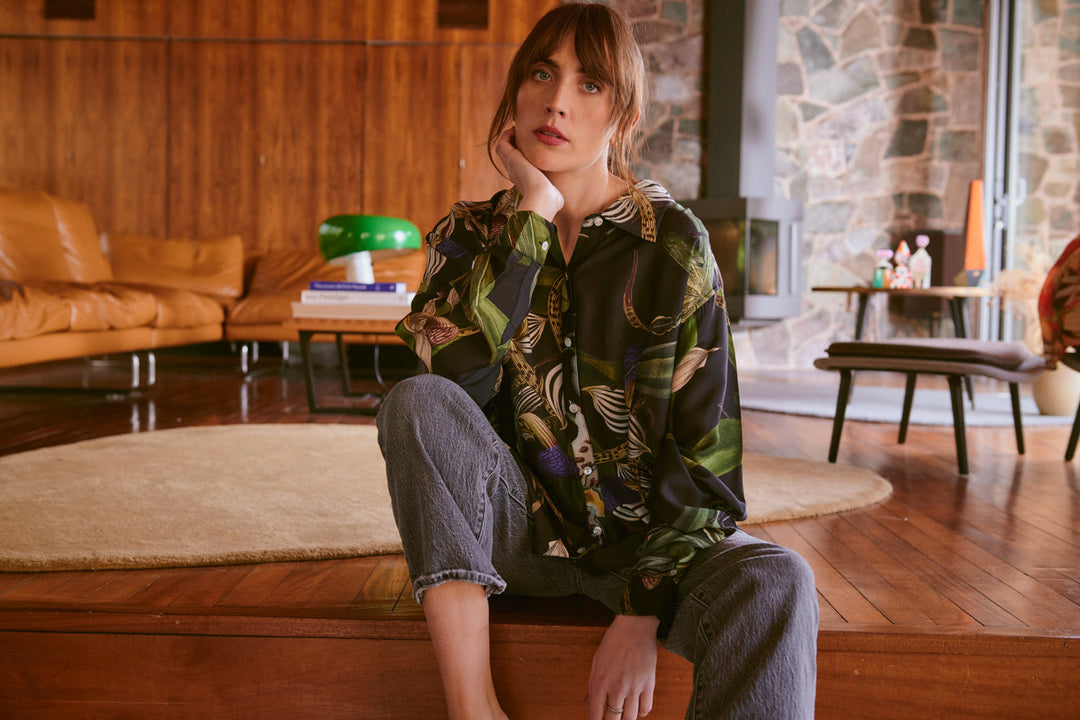 Orchid Black Oversized Shirt