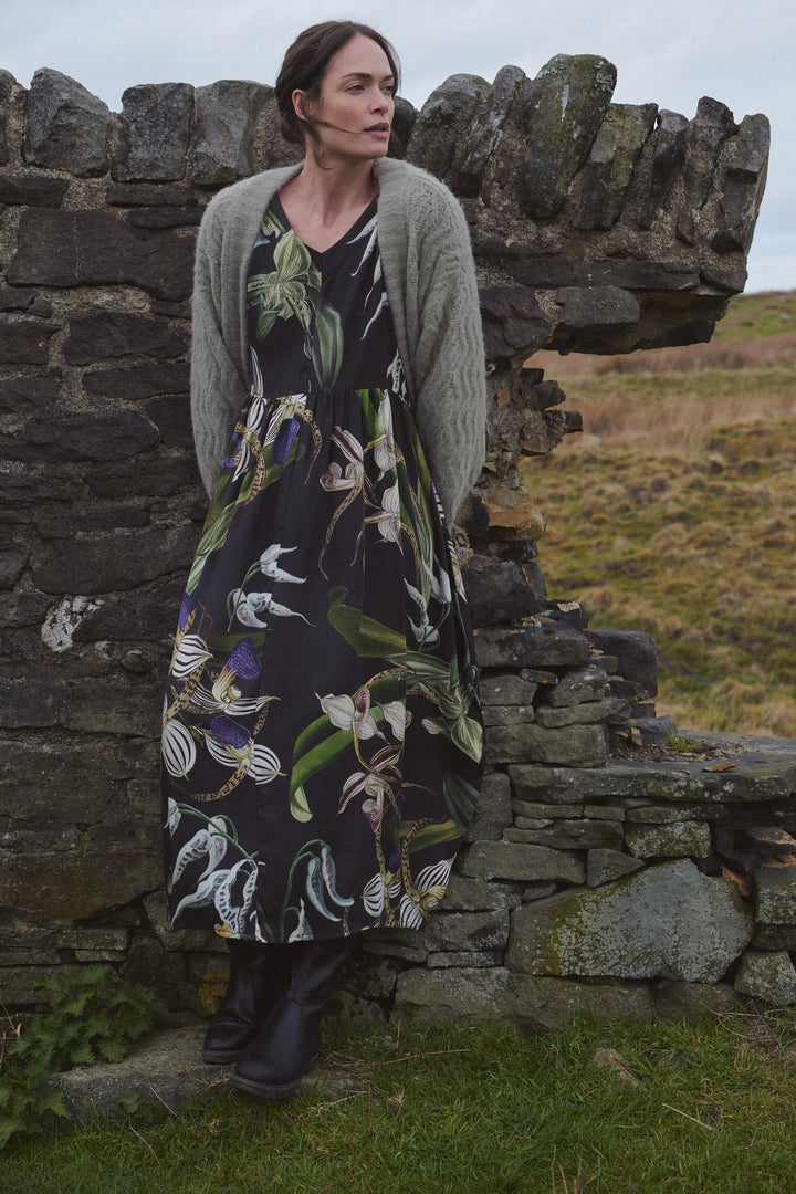 Orchid Black Tulip Dress