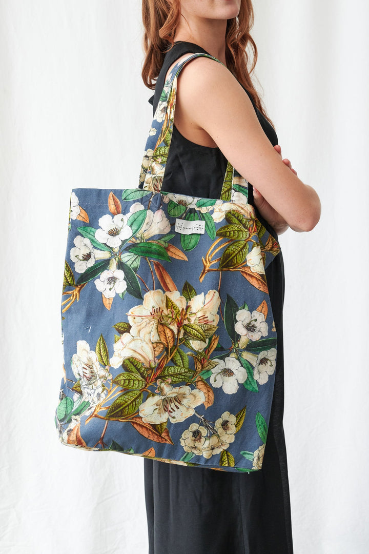 Rhodoleia Blue Canvas Bag
