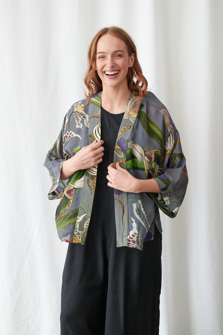 Orchid Grey Kimono