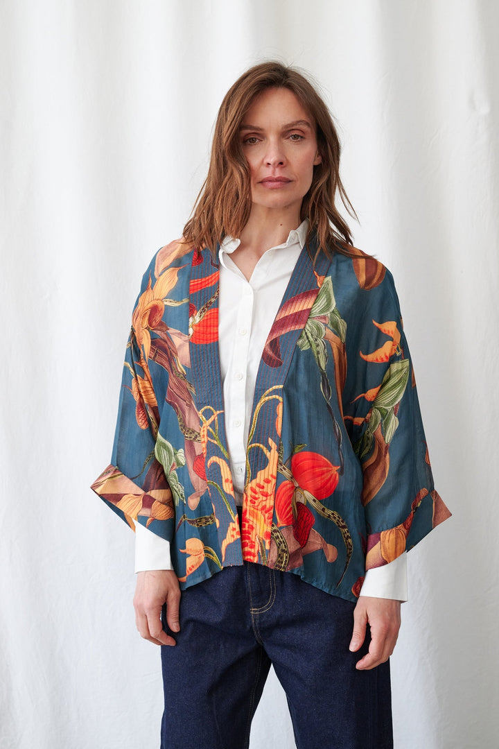 Orchid Teal Kimono