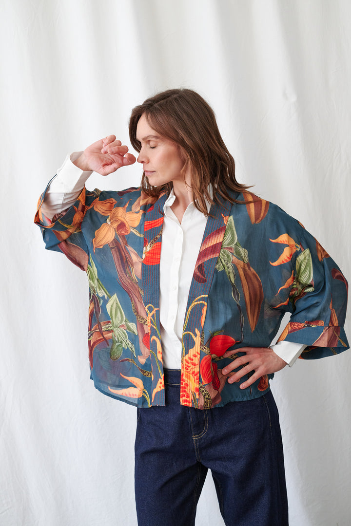 Orchid Teal Kimono