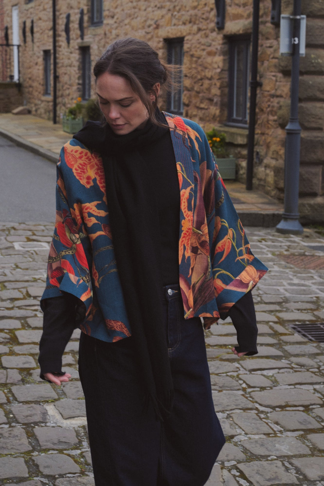 Orchid Teal Wool Kimono