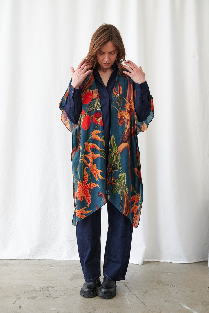 Orchid Teal Wool Throwover