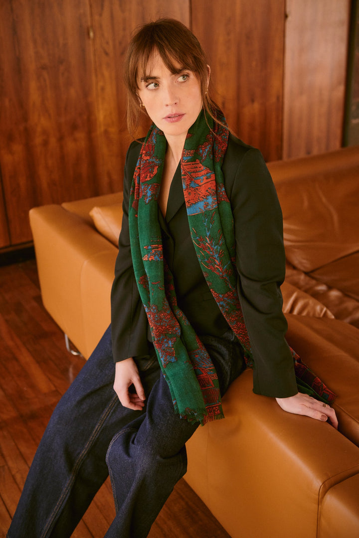 Pagoda Forest Wool Scarf