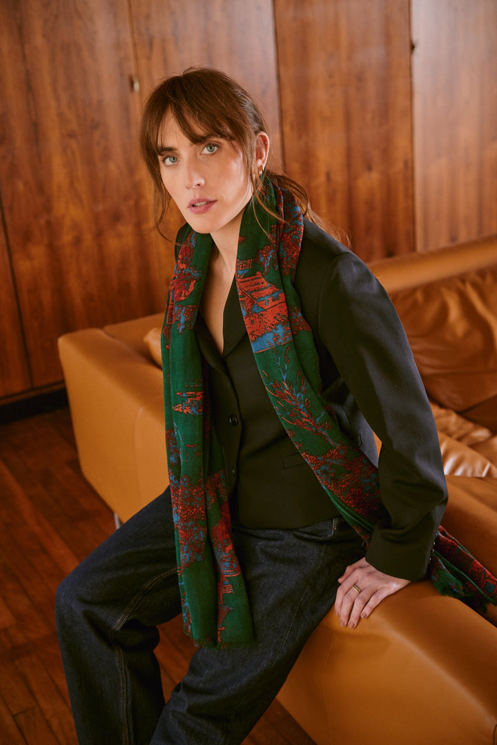 Pagoda Forest Wool Scarf
