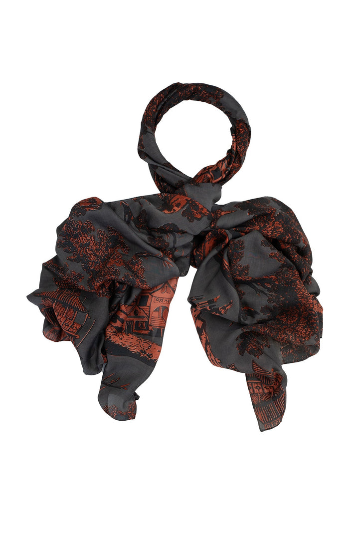 Pagoda Pewter Scarf