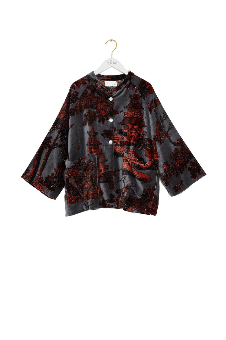 Pagoda Pewter Velvet Jacket