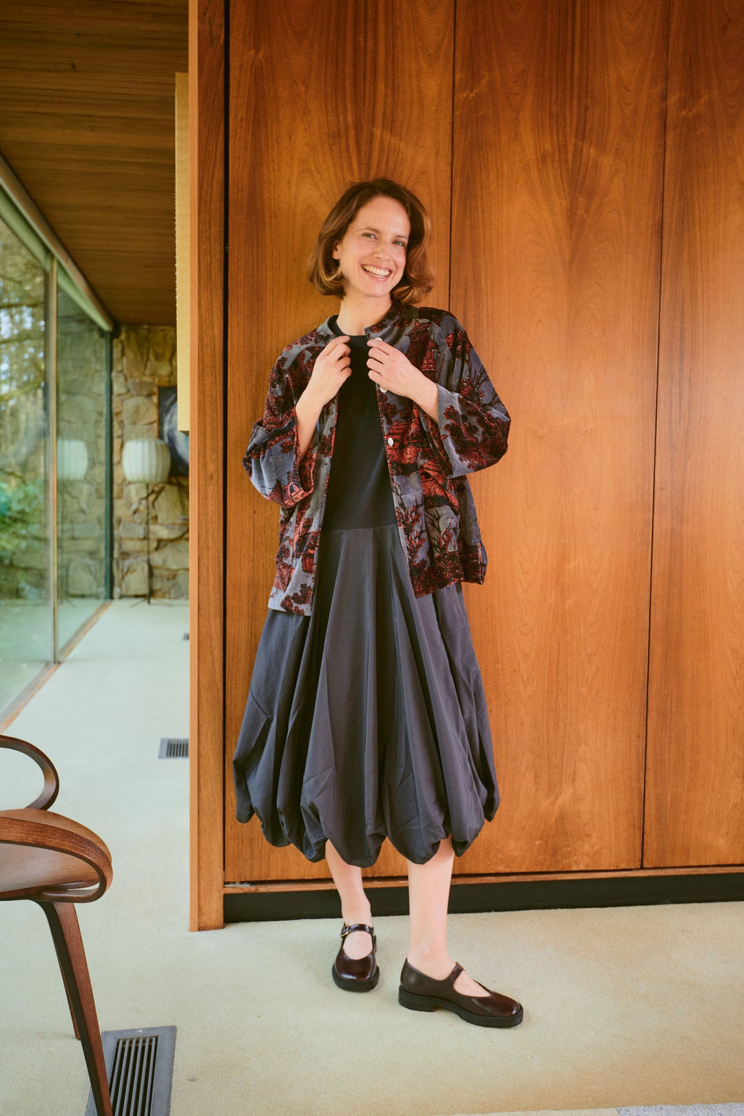 Pagoda Pewter Velvet Jacket