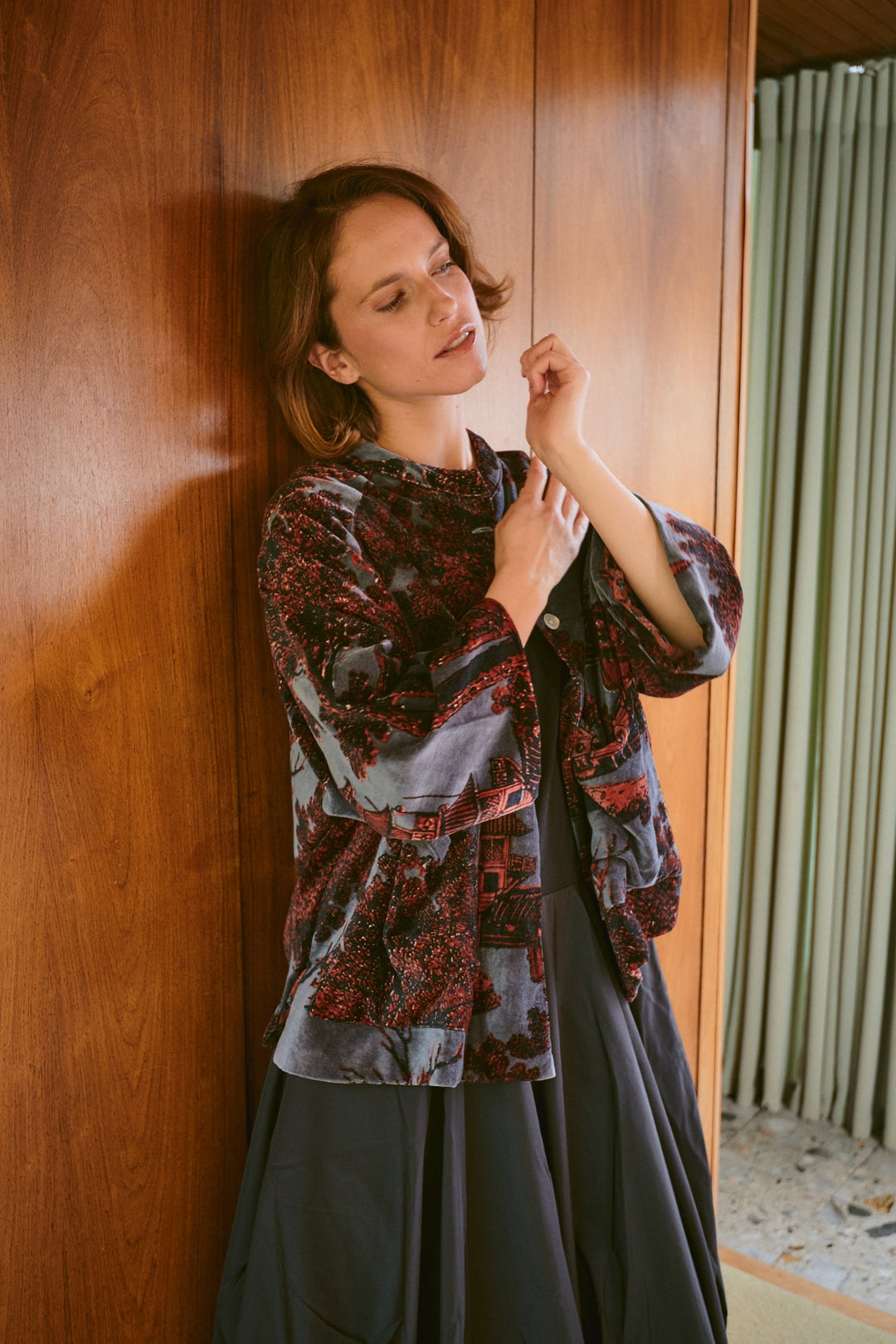 Pagoda Pewter Velvet Jacket