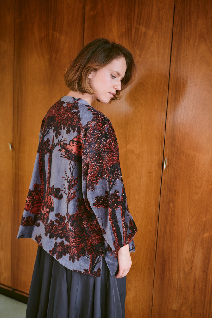 Pagoda Pewter Velvet Jacket