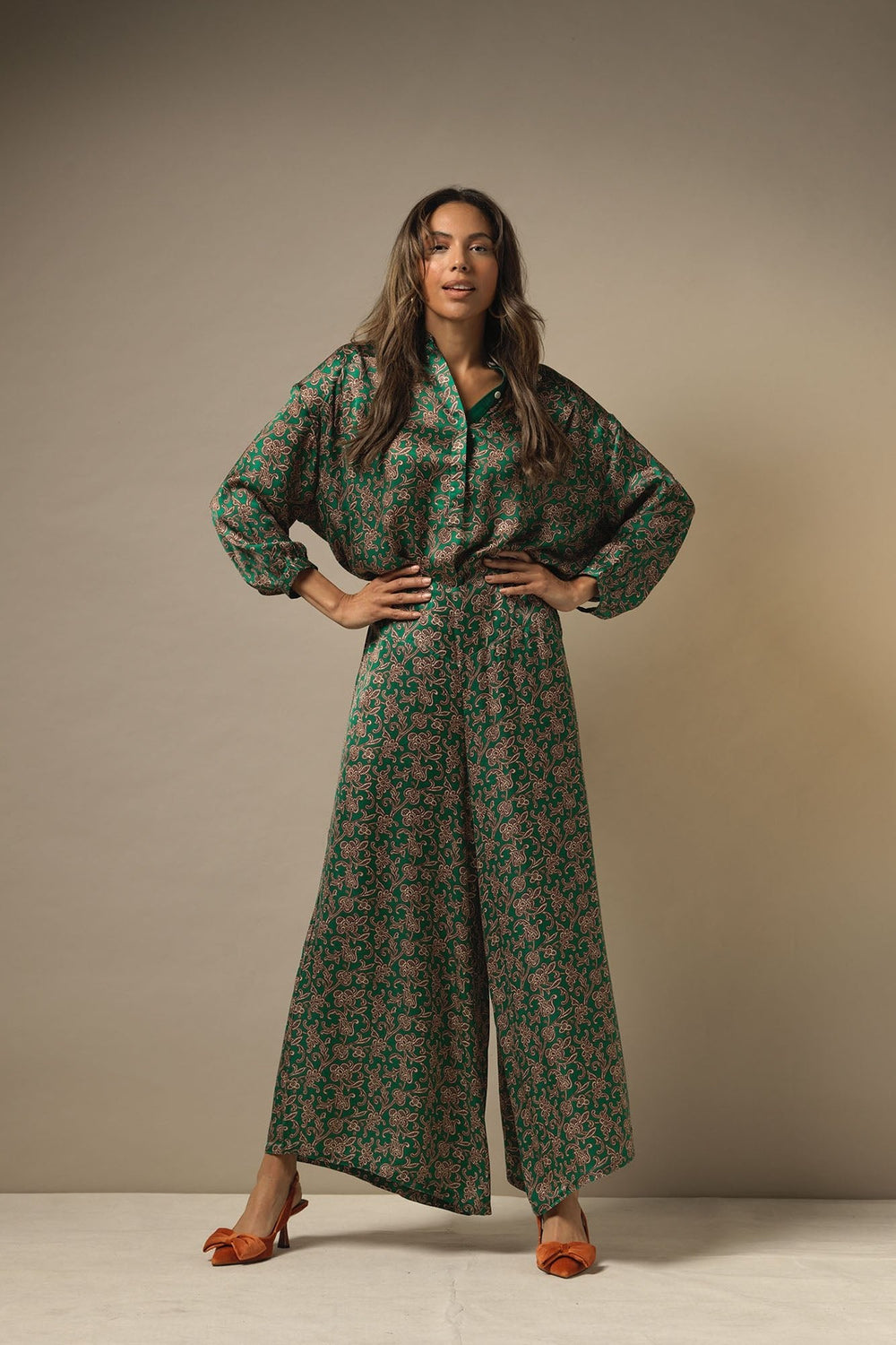 Floral Paisley Green Darcy Shirt - One Hundred Stars