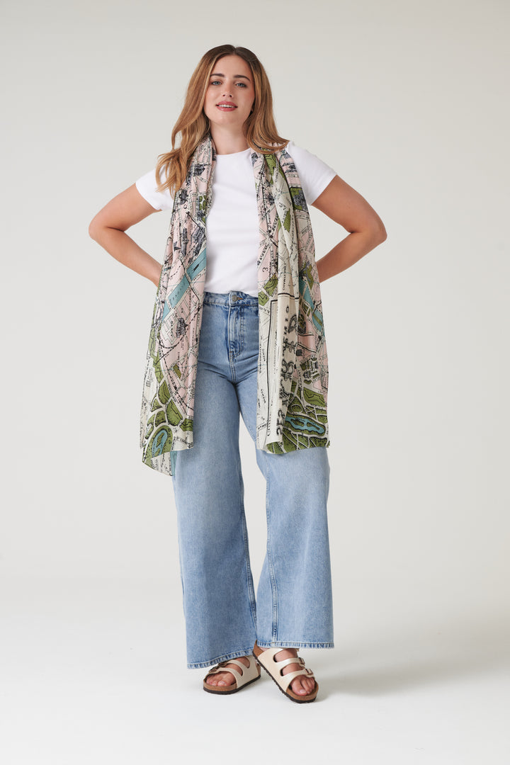 Paris Map Scarf