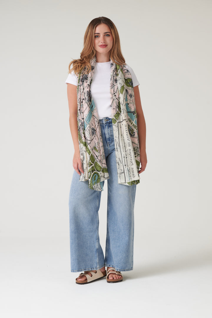 Paris Map Scarf