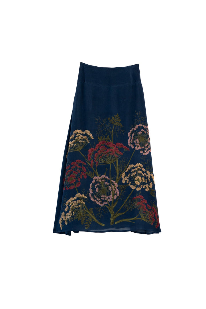 Parsley Seed Navy A-line Maxi Skirt