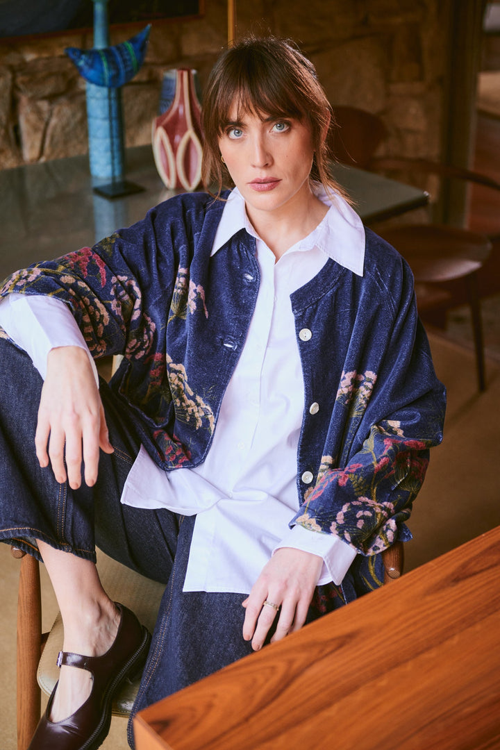 Parsley Seed Navy Velvet Jacket