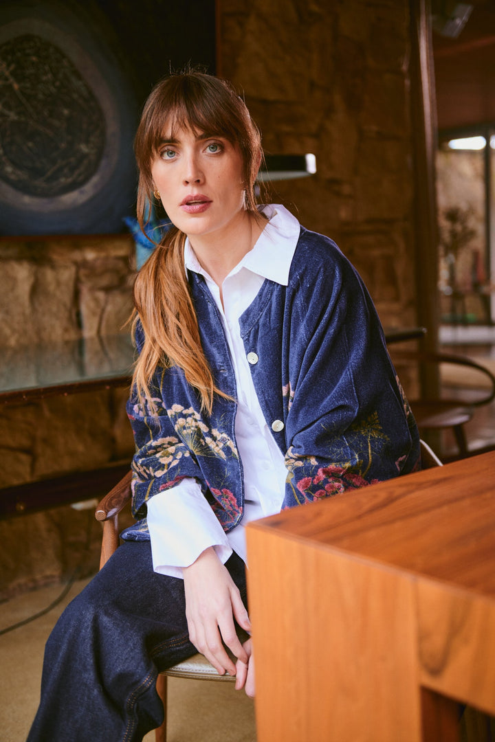 Parsley Seed Navy Velvet Jacket