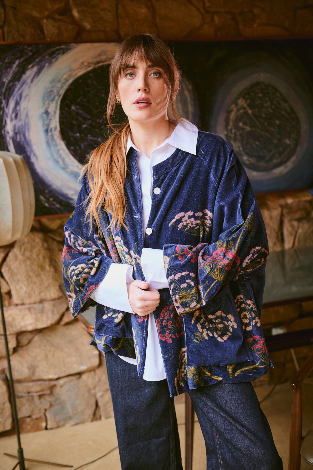 Parsley Seed Navy Velvet Jacket