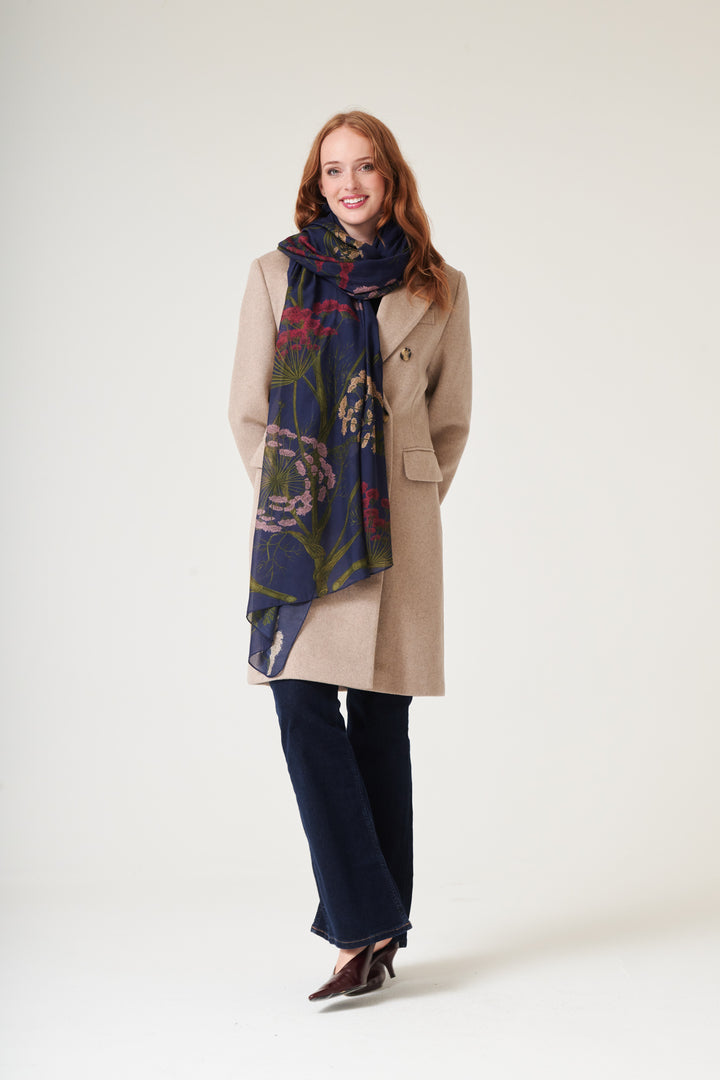 Parsley Seed Navy Scarf