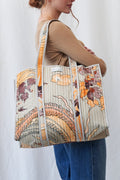 Phoenix Grey Canvas Quilted Tote Bag