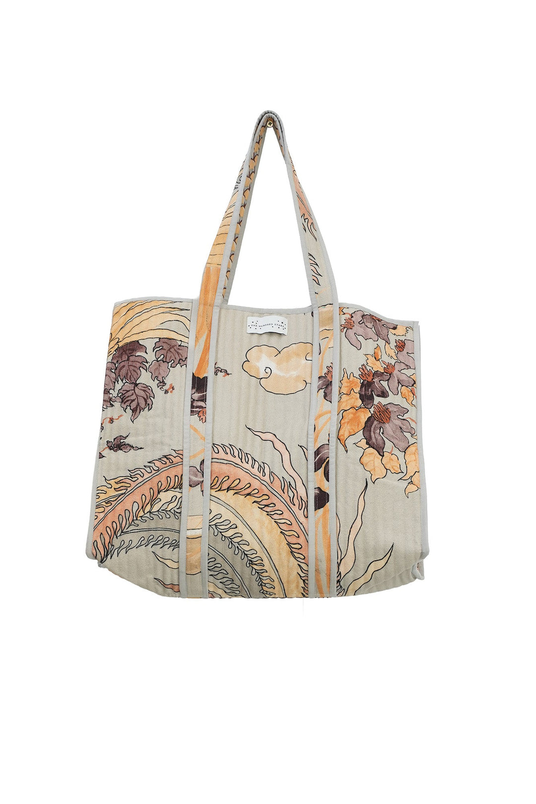 Phoenix Grey Canvas Quilted Tote Bag