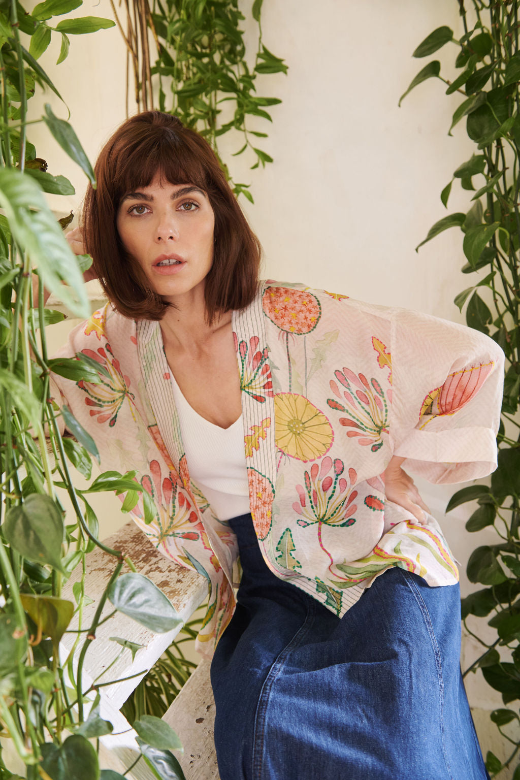 fun summery floral kimono by one hundred stars