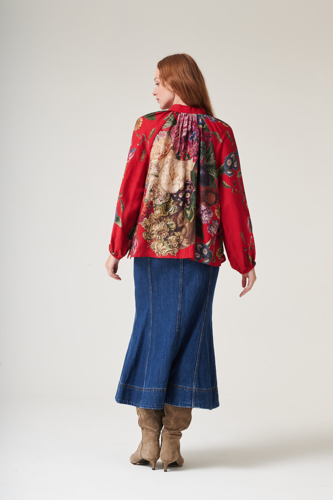 Primula Berry Pussy Bow Blouse