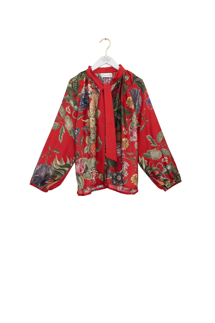 Primula Berry PussyBow Blouse