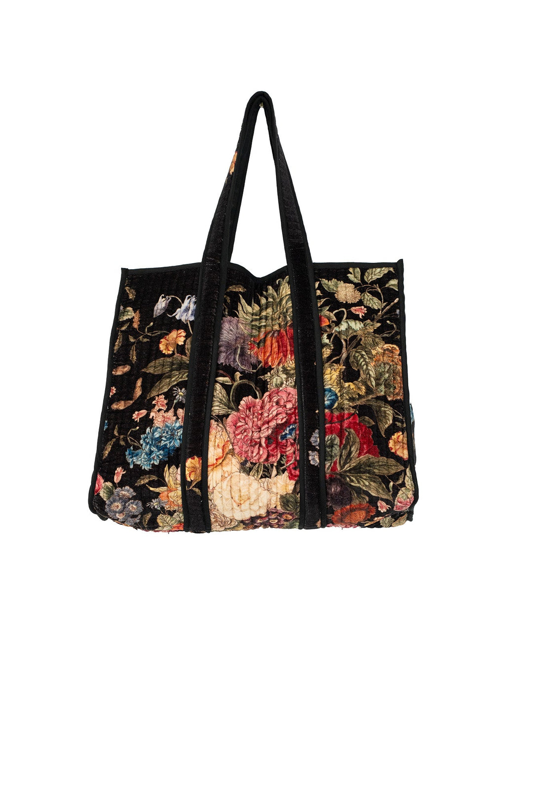 Primula Black Large Velvet Tote Bag