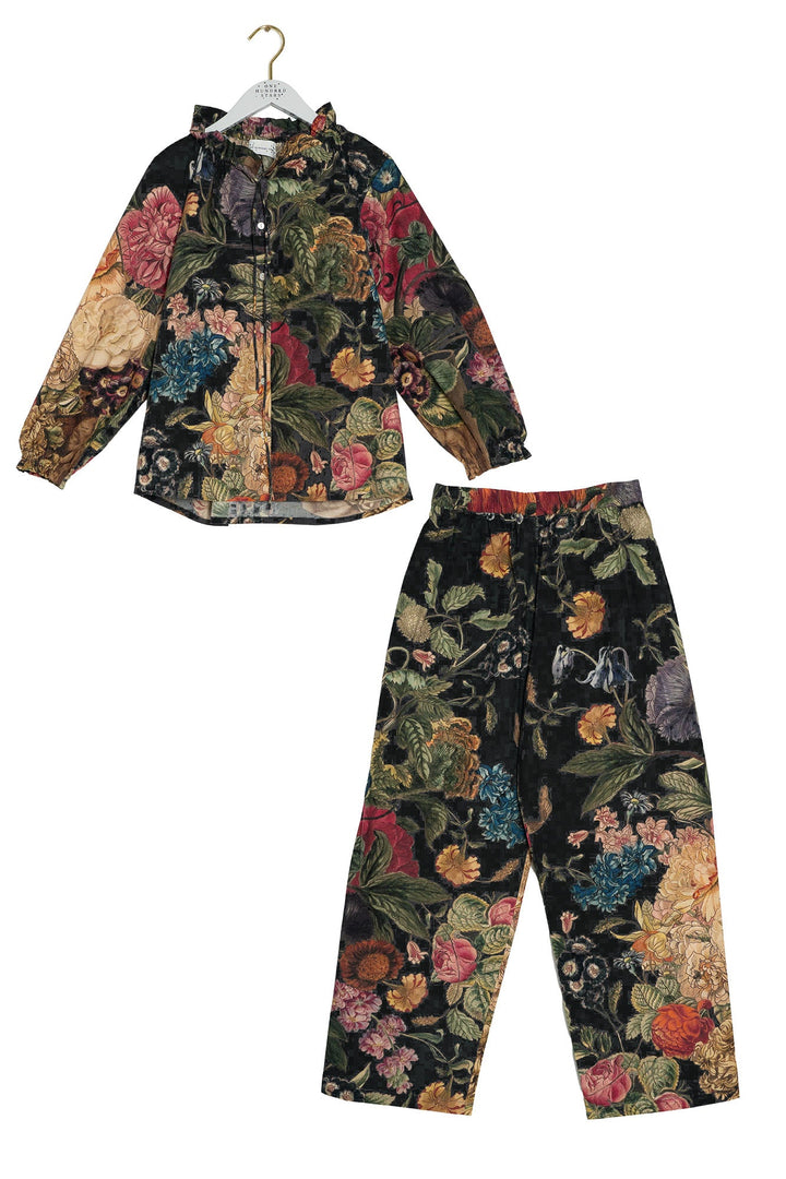 Primula Black Poplin Pyjama Set