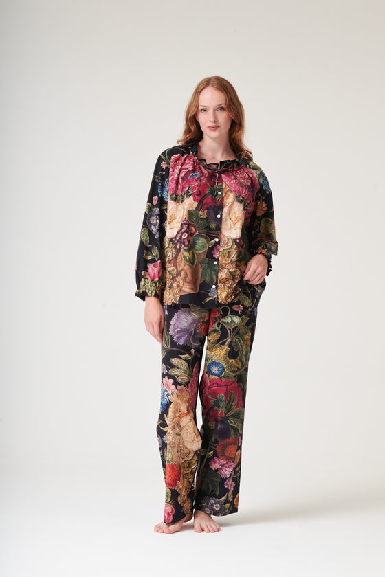 Primula Black Poplin Pajama Set