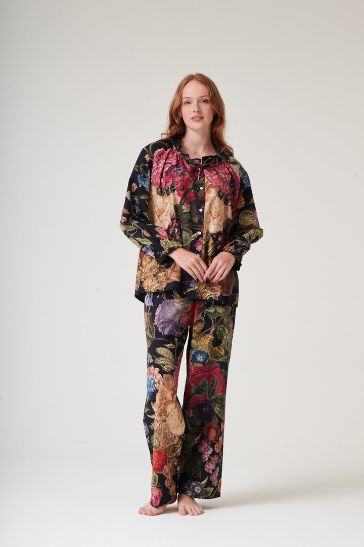 Primula Black Poplin Pyjama Set