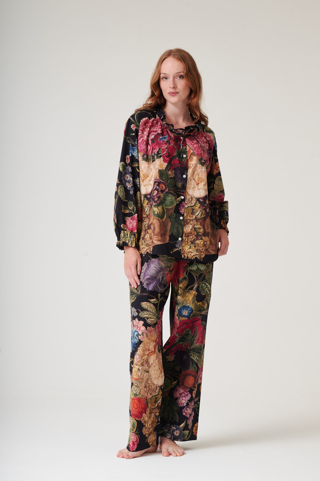Primula Black Poplin Pyjama Set