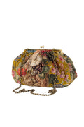 Primula Gold Quilted Velvet Kiss Lock Bag