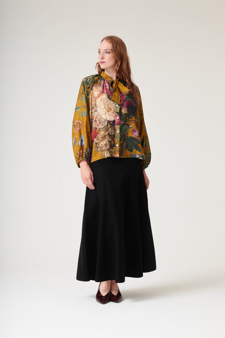 Primula Gold PussyBow Blouse