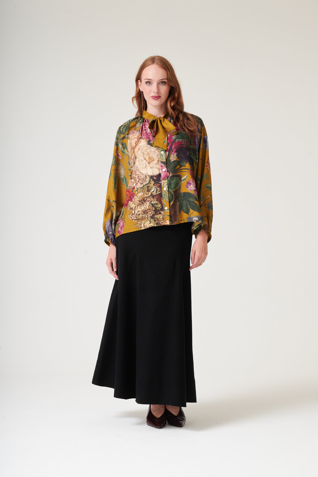 Primula Gold PussyBow Blouse