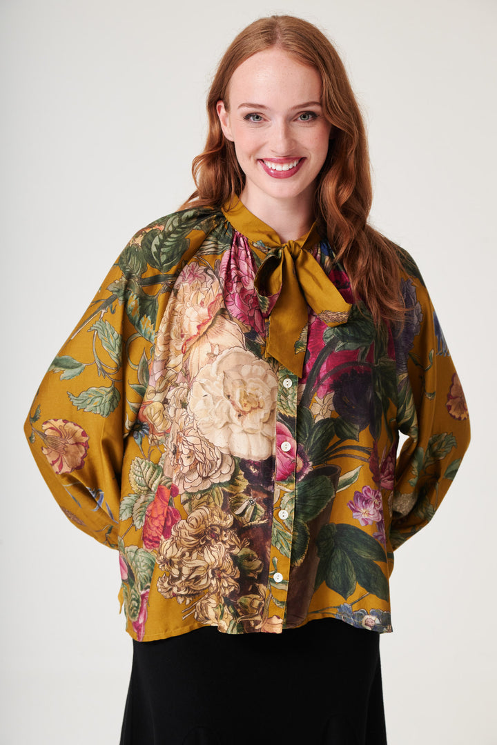 Primula Gold PussyBow Blouse