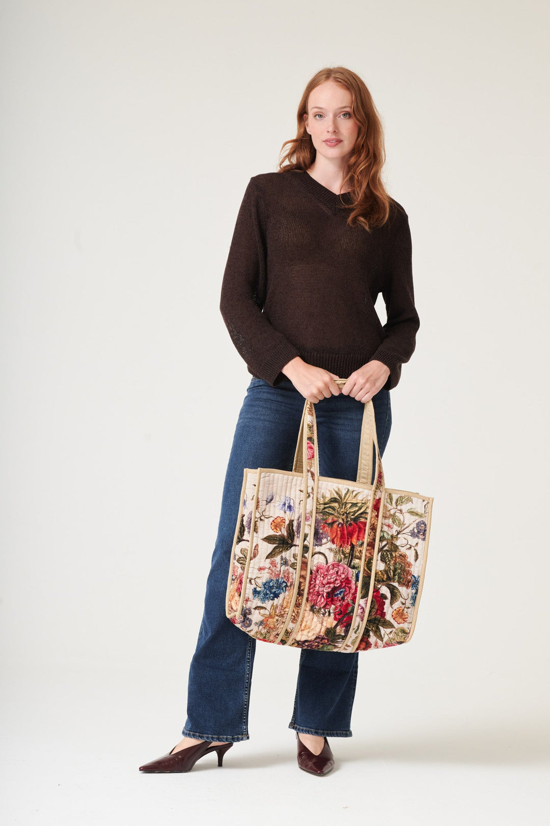 Primula Stone Large Velvet Tote Bag