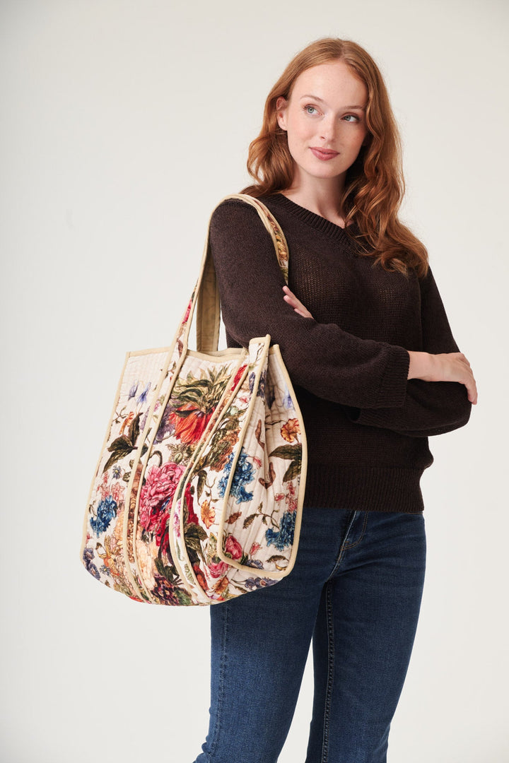 Primula Stone Large Velvet Tote Bag