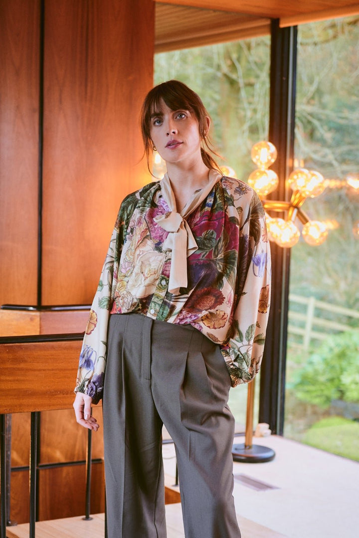 Primula Stone PussyBow Blouse