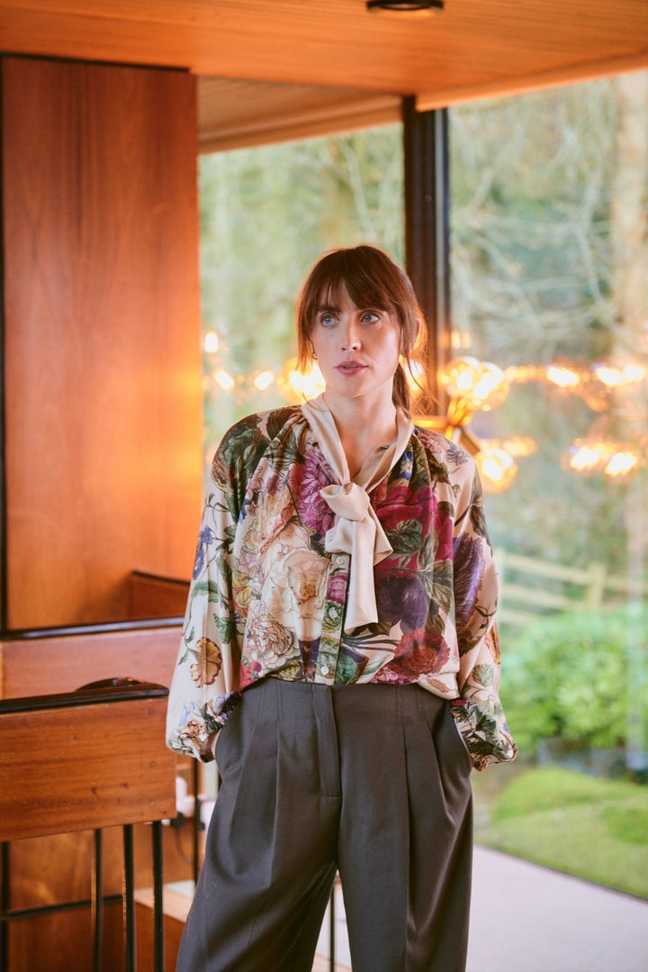 Primula Stone PussyBow Blouse