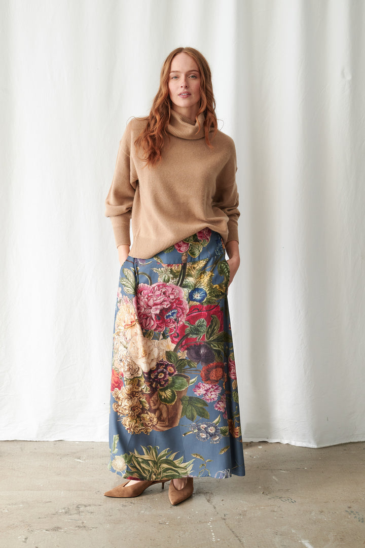 Primula Blue A-line Maxi Skirt