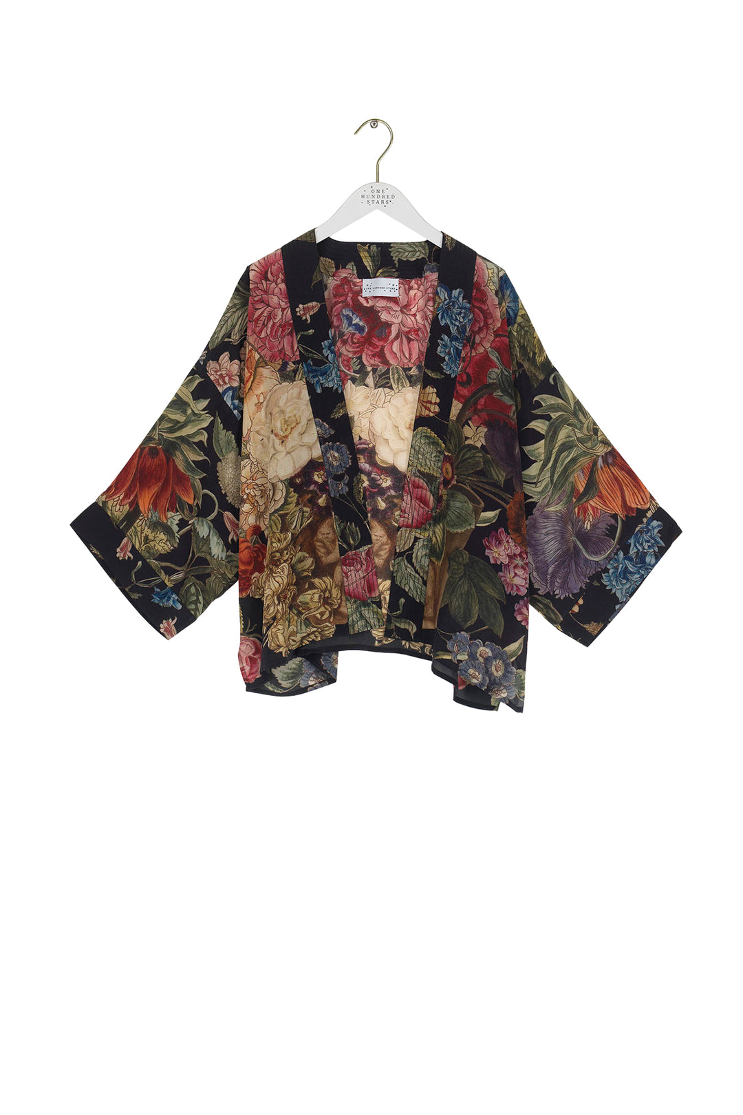 Primula Black Crepe Kimono