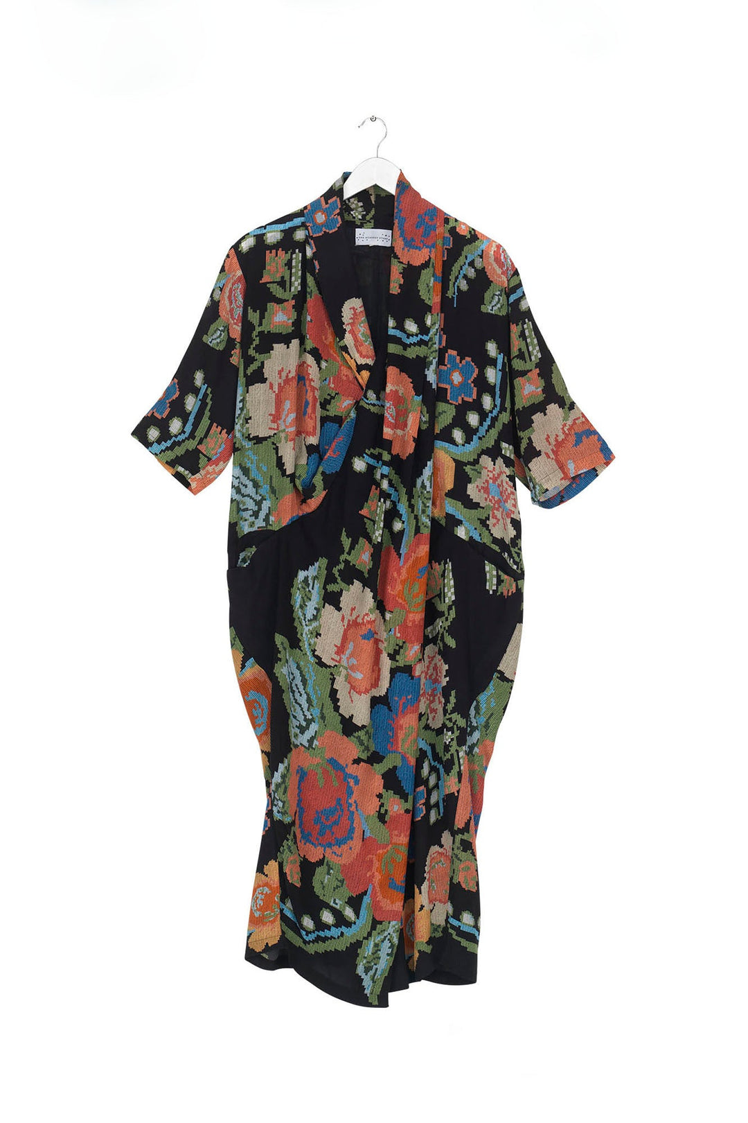 Woven Flower Black Rachel Dress
