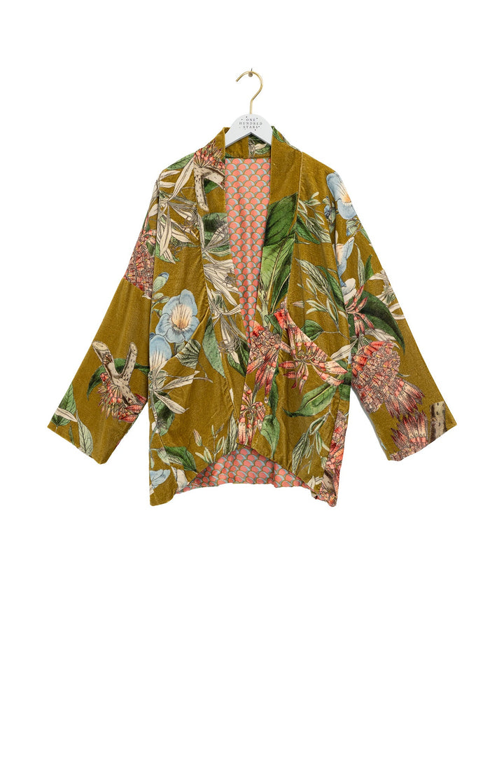 Rhodoleia Gold Velvet Pocket Jacket